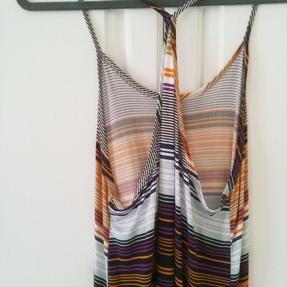 Coco & Main Striped Racerback High-Low Maxi Dress - Picture 6 of 7
